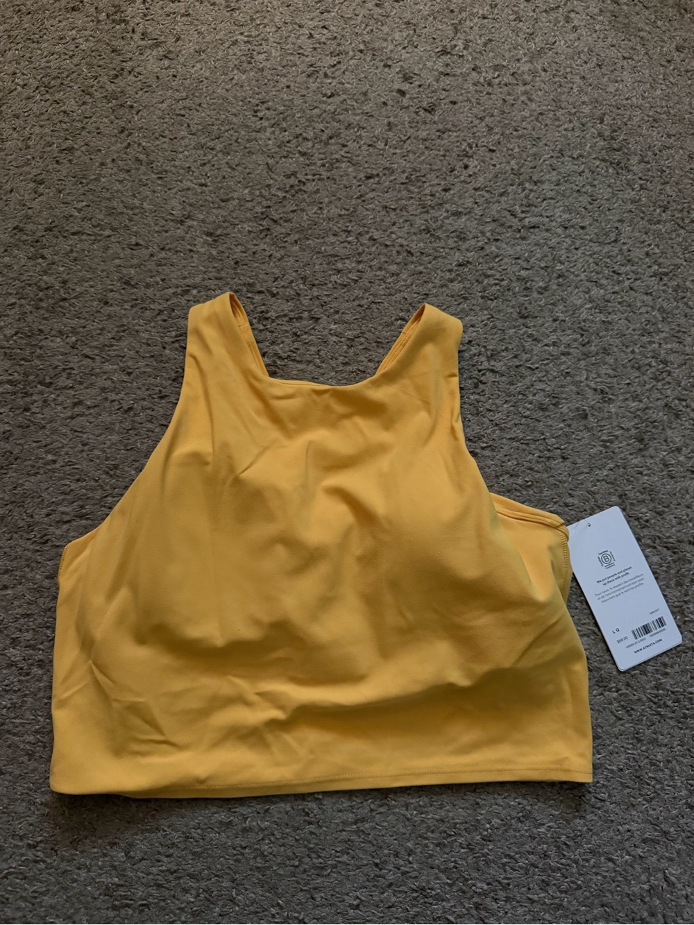 *NWT Athleta Yellow High Neck Women's Crop Tank Top